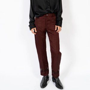 Haider Ackermann Laser-cut Mulberry Silk Trousers